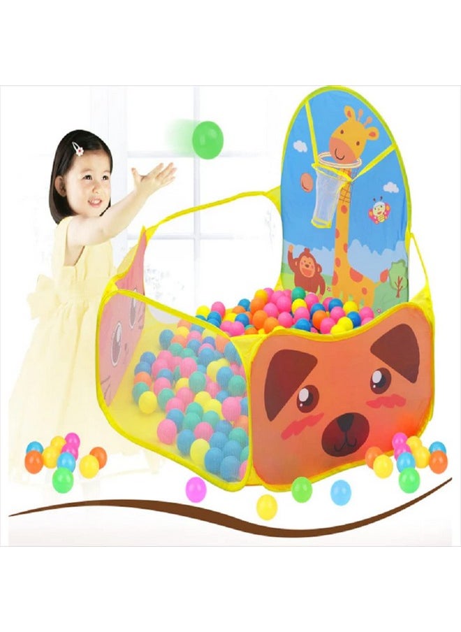 BabyGo Kids Activity Giraffe Ball Pool for Kids Play Tent House for 2+ Year Old Girls and Boys (Yellow)