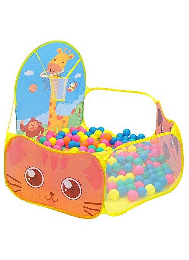 BabyGo Kids Activity Giraffe Ball Pool for Kids Play Tent House for 2+ Year Old Girls and Boys (Yellow)