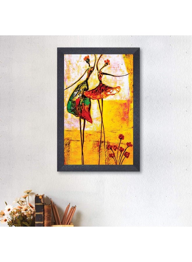 RANDOM (RP- 1418 Multicolor Abstract Sizzling Dancers Painting, 12 X 18 INCH