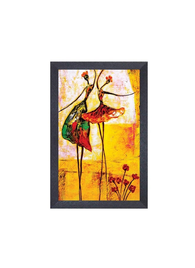 RANDOM (RP- 1418 Multicolor Abstract Sizzling Dancers Painting, 12 X 18 INCH