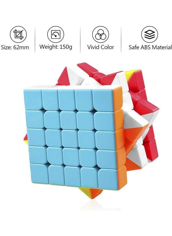 mQFIT Speed Cube 5x5 High Speed Stickerless Magic 5x5x5 Brainstorming Puzzle Cubes Game Toys for Kids & Adults - Set of 1 (5X5 Cube)