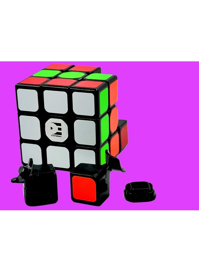 3X3 Speed Cube For Beginner & Professional Speedcube For Kids & Adults With Cube Stand And Protecting Pouch Bag Cube Combo Set (3X3+Stand+Bag) (Cube With Stand & Bag)