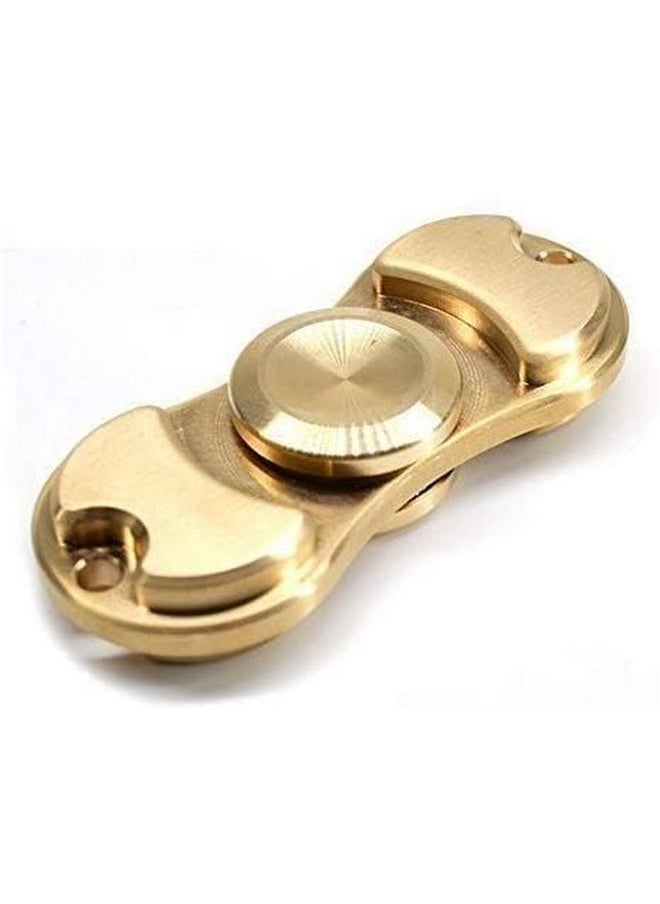 Premsons® Hand Spinner Desk Toy - High Speed Smooth Finger Spin Sensory Fidget Stress Relief Game Play for Kids & Adults - Birthday Party Gift - Metal - Gold Dual Matte