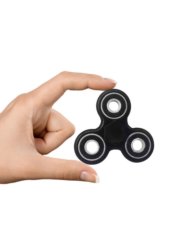 Premsons® Hand Spinner Desk Toy - High Speed Smooth Finger Spin Sensory Fidget Stress Relief Game Play for Kids & Adults - Birthday Party Gift - Four Bearing - [Black]