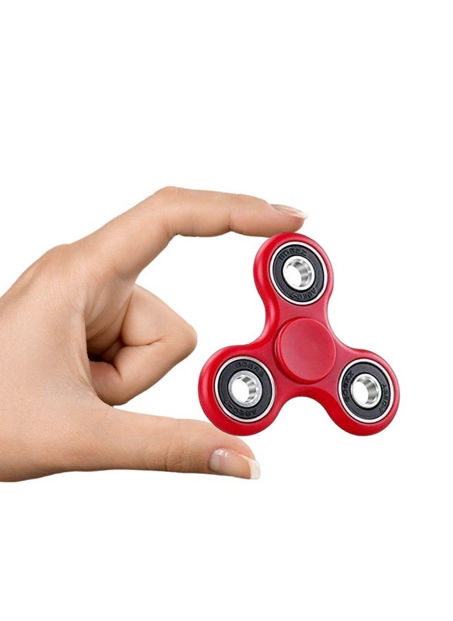 Premsons® Hand Spinner Desk Toy - High Speed Smooth Finger Spin Sensory Fidget Stress Relief Game Play for Kids & Adults - Birthday Party Gift - Four Bearing - Red + Black Bearing