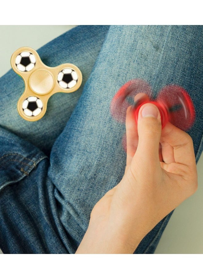 Premsons® Hand Spinner Desk Toy - High Speed Smooth Finger Spin Sensory Fidget Stress Relief Game Play for Kids & Adults - Birthday Party Gift - Metal - Gold Football Classic