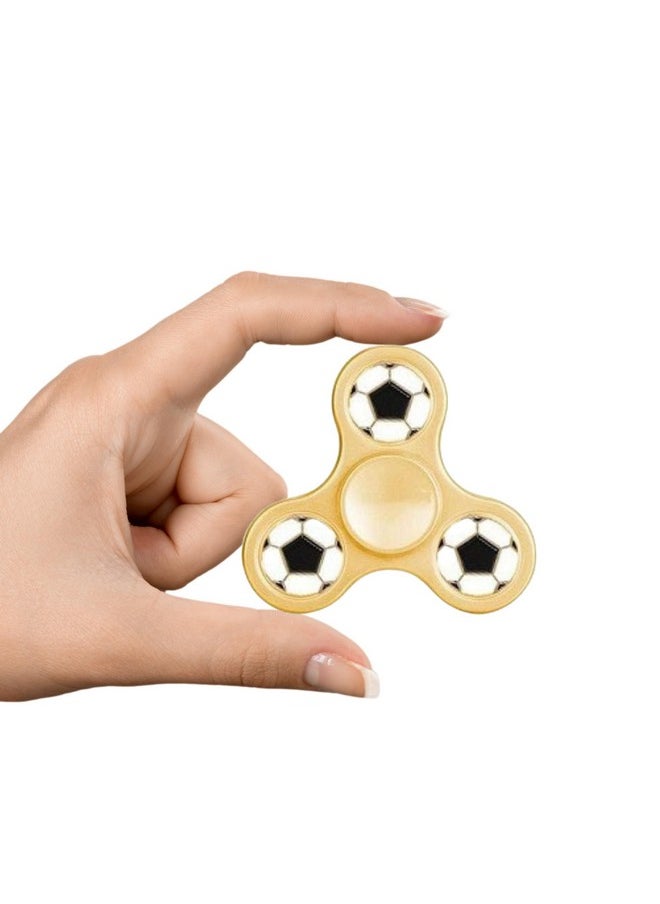 Premsons® Hand Spinner Desk Toy - High Speed Smooth Finger Spin Sensory Fidget Stress Relief Game Play for Kids & Adults - Birthday Party Gift - Metal - Gold Football Classic