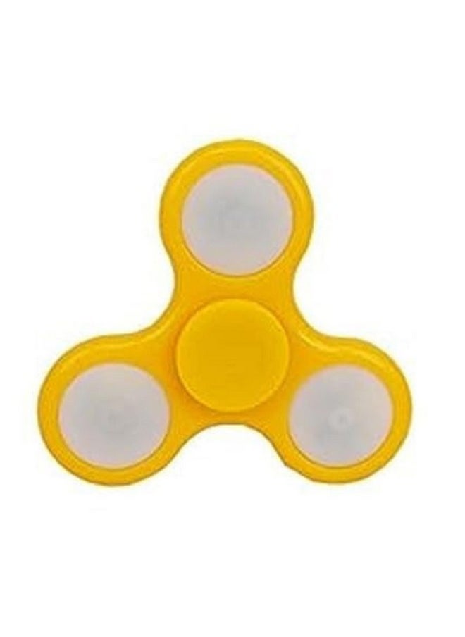 Premsons® Hand Spinner Desk Toy - High Speed Smooth Finger Spin Sensory Fidget Stress Relief Game Play for Kids & Adults - Birthday Party Gift - with Lights - Yellow
