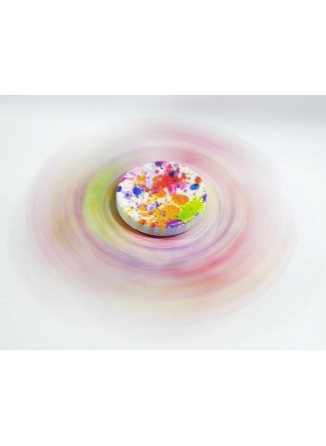 Premsons® Hand Spinner Desk Toy - High Speed Smooth Finger Spin Sensory Fidget Stress Relief Game Play for Kids & Adults - Birthday Party Gift - Metal - Rainbow Splash Triangular Head