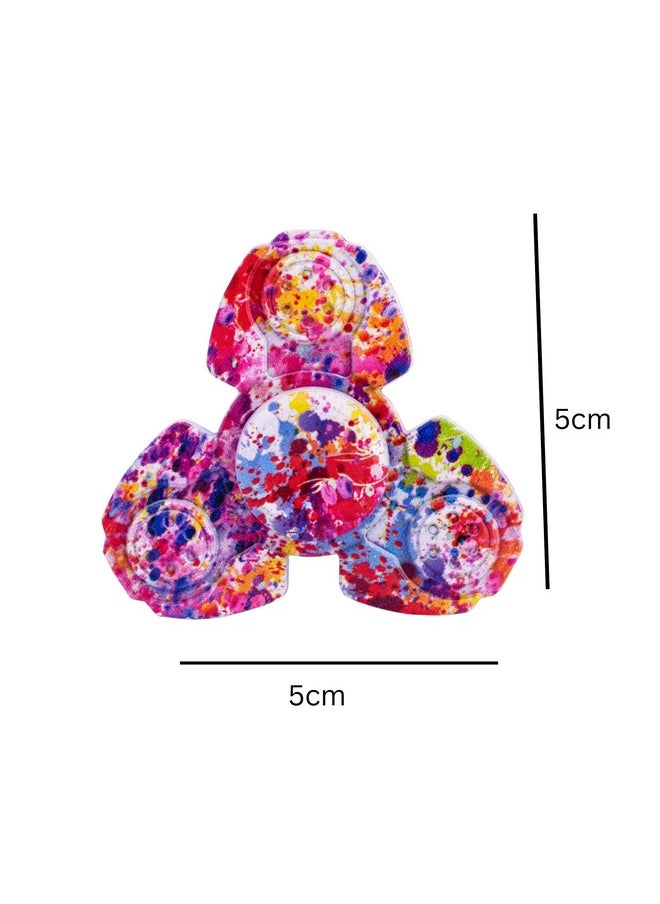 Premsons® Hand Spinner Desk Toy - High Speed Smooth Finger Spin Sensory Fidget Stress Relief Game Play for Kids & Adults - Birthday Party Gift - Metal - Rainbow Splash Triangular Head