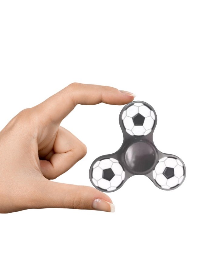 Premsons® Hand Spinner Desk Toy - High Speed Smooth Finger Spin Sensory Fidget Stress Relief Game Play for Kids & Adults - Birthday Party Gift - Metal - Black Football Classic