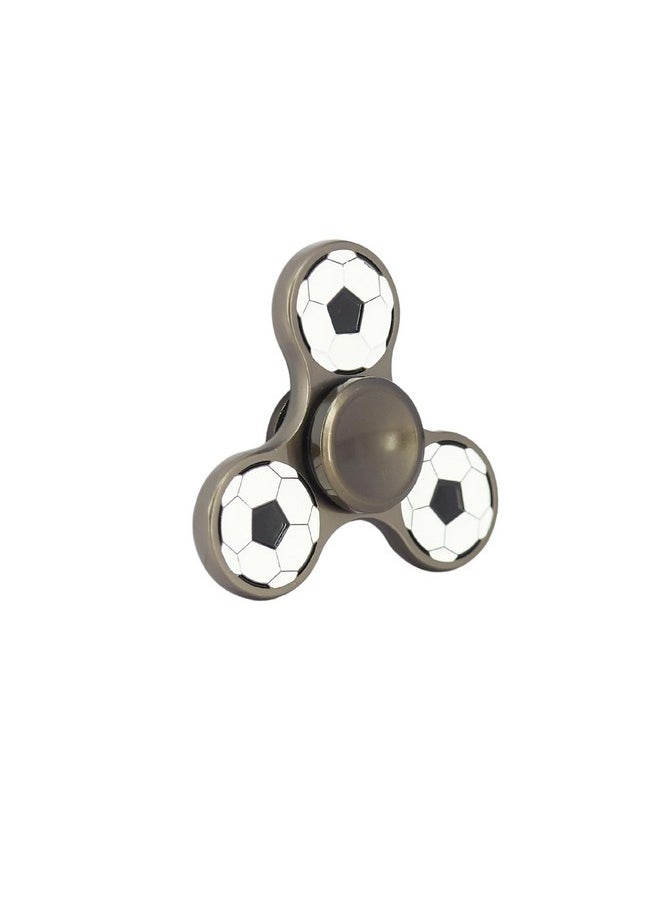 Premsons® Hand Spinner Desk Toy - High Speed Smooth Finger Spin Sensory Fidget Stress Relief Game Play for Kids & Adults - Birthday Party Gift - Metal - Black Football Classic