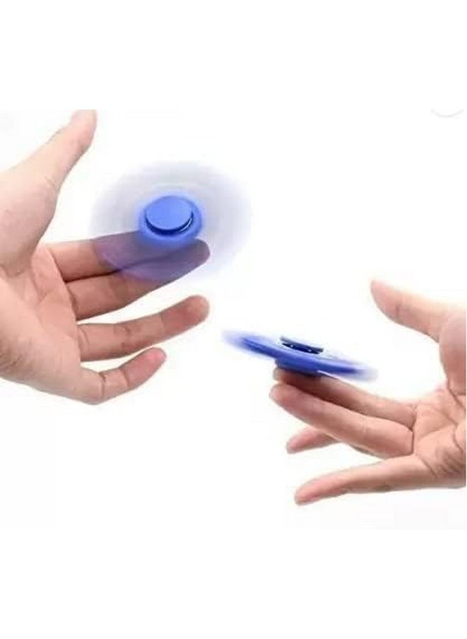 Premsons® Hand Spinner Desk Toy - High Speed Smooth Finger Spin Sensory Fidget Stress Relief Game Play for Kids & Adults - Birthday Party Gift - Combo - Rainbow Splash Triangular Head + Plastic Blue