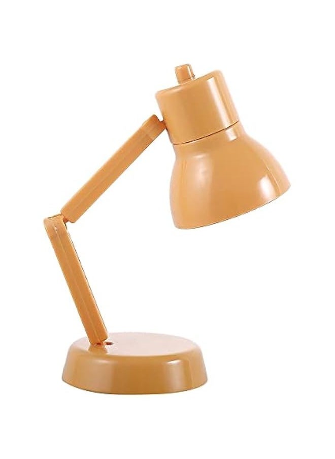 Simulation Desk Lamp Dollhouse Furniture Creative Lighting Toy Desk Lamp Decoration Crafts LED Light Doll House Desk Lamp Miniature Toy(Yellow)