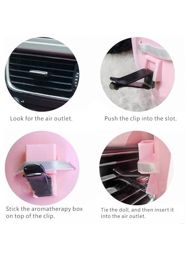 Fashionable car Ornaments,Labubu Doll Protectors, Car Accessories, Desktop Ornaments.They are Suitable for Labubu Dolls and are Also Applicable to General 10-17cm Dolls（no Dolls） (Pink)