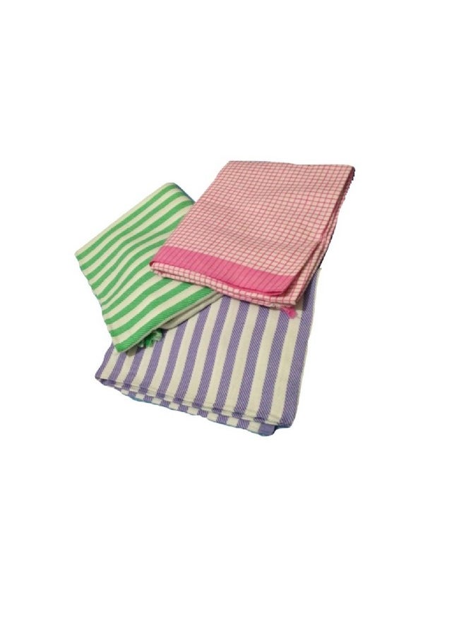 Cotton Colors 100% Cotton Bath Towels(Size: 30 * 60 Inches)-Pack of 3 Pieces,D61