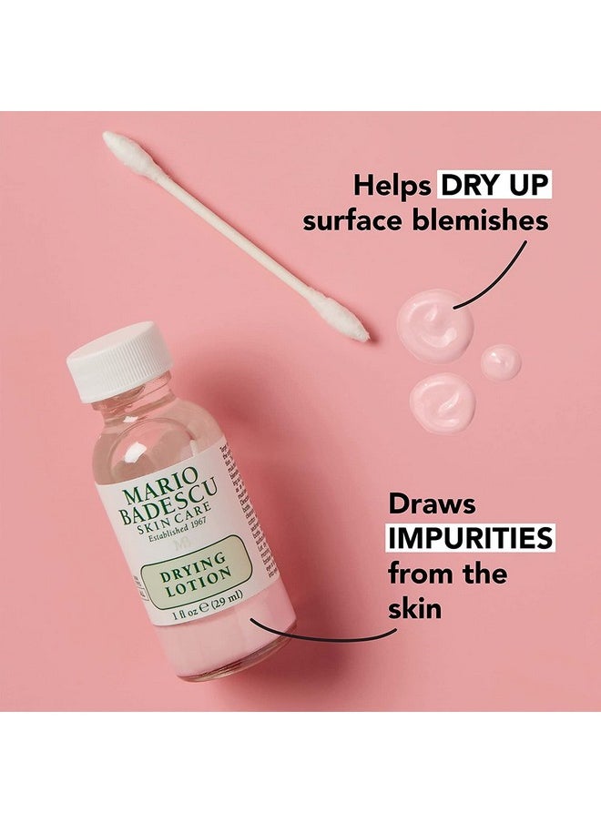 Mario Badescu AM/PM Blemish Kit, Includes Drying Lotion Spot Treatment with Salicylic Acid and Sulfur (1 Fl Oz) AND Drying Patch Facial Stickers, Invisible Pimple Patches (12 Count)