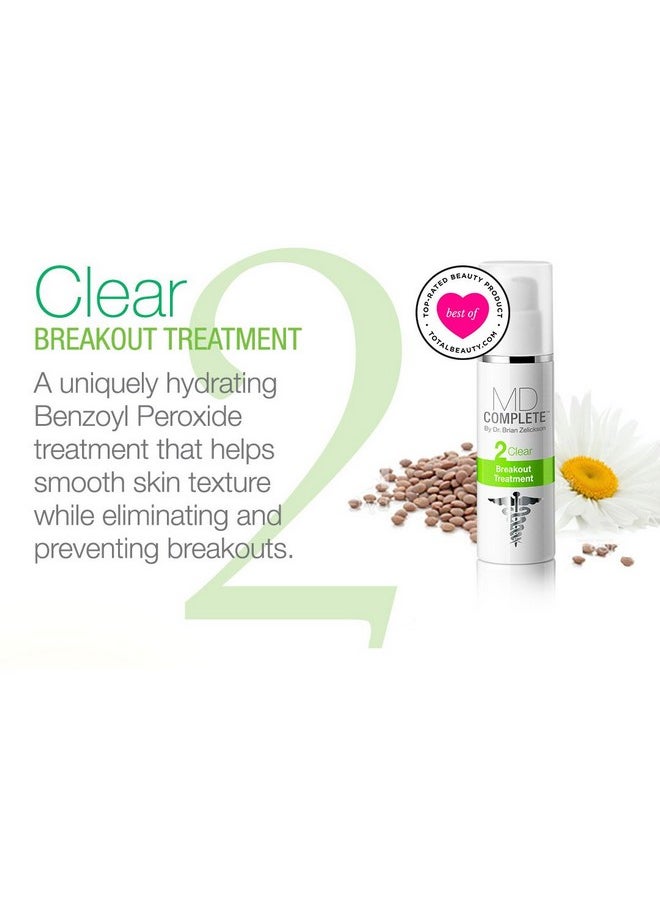 MD Complete 3-Step Professional Acne Clearing System: Salicylic Acid Cleanser, Benzoyl Peroxide Spot Treatment and Retinol Vitamin-C Complexion Correcting Serum