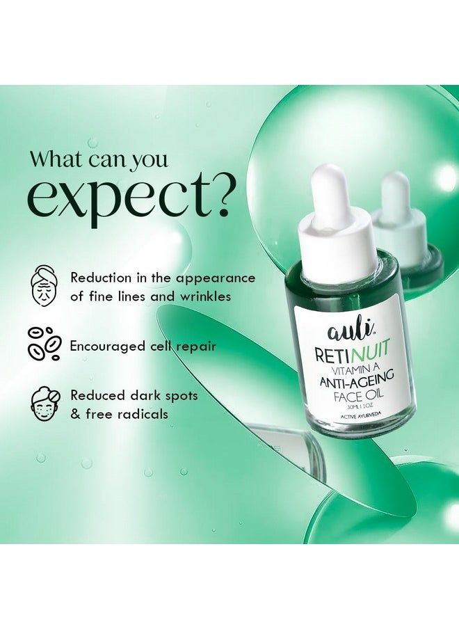 Auli Retinuit 0.3% Retinol Face Oil For Anti - Ageing, Reduce Fine Lines & Wrinkles, For Women, All Skin Type - 30Ml