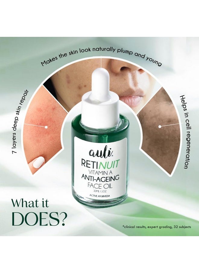 Auli Retinuit 0.3% Retinol Face Oil For Anti - Ageing, Reduce Fine Lines & Wrinkles, For Women, All Skin Type - 30Ml