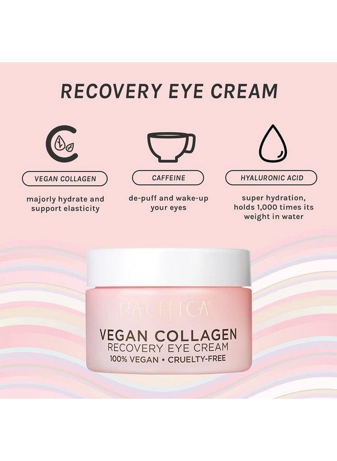 Pacifica Beauty Vegan Collagen Overnight Recovery Face Cream + Undereye Eye Cream Set, Hyaluronic Acid, Caffeine, Vitamin E & C, Hydrating & Moisturizing for Aging and Dry Skin, Pink, 2 Count