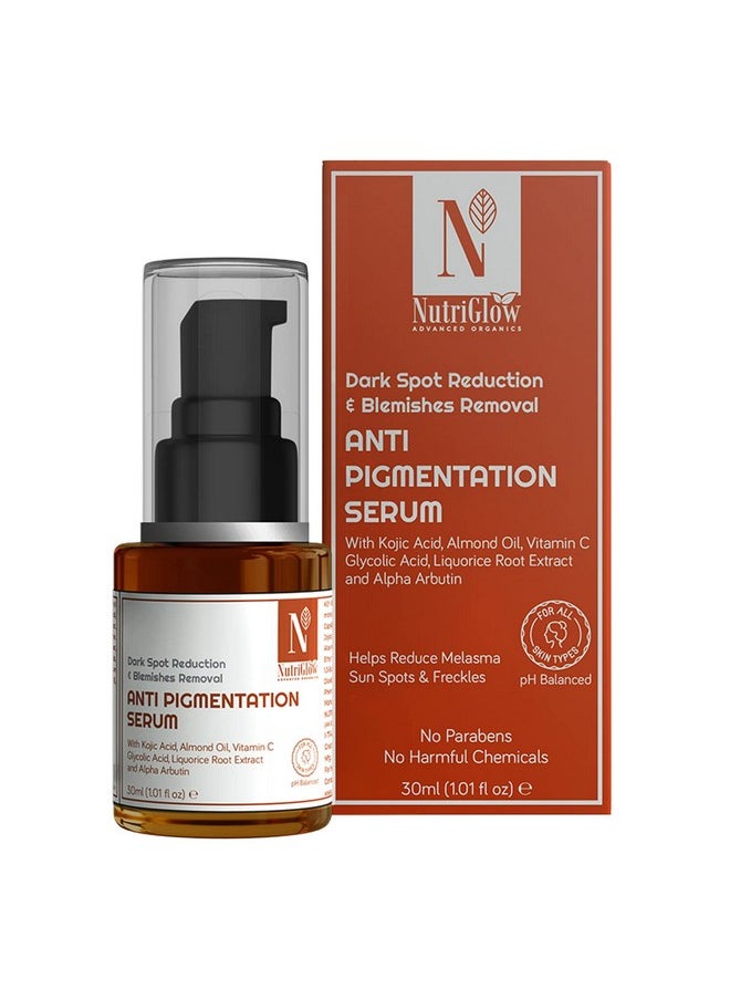 Advanced Organics Anti-Pigmentation Serum For Dark Spot & Blemish Removal With Liquorice Root Extract & Vitamin C - 30Ml