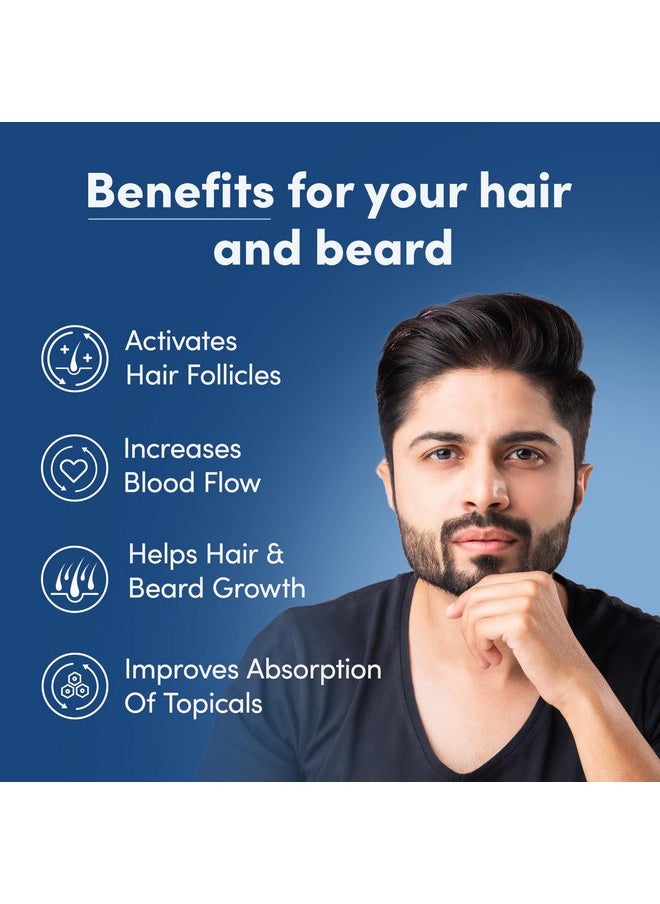 Man Matters 2-In-1 Derma Roller For Hair & Beard | 540 Micro 0.5mm Titanium Alloy Needles | Replaceable Head | Stimulates Hair Follicles | Provides Hair & Beard Growth | Safe & Easy To Use