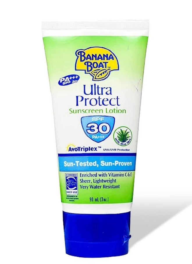 BANANA BOAT Sunscreen Lotion Combination Skin Uva & Uvb Protection Pa++++ Very Water And Sweat Resistant (Ultra Protect spf 30 pa+++, 90ml)