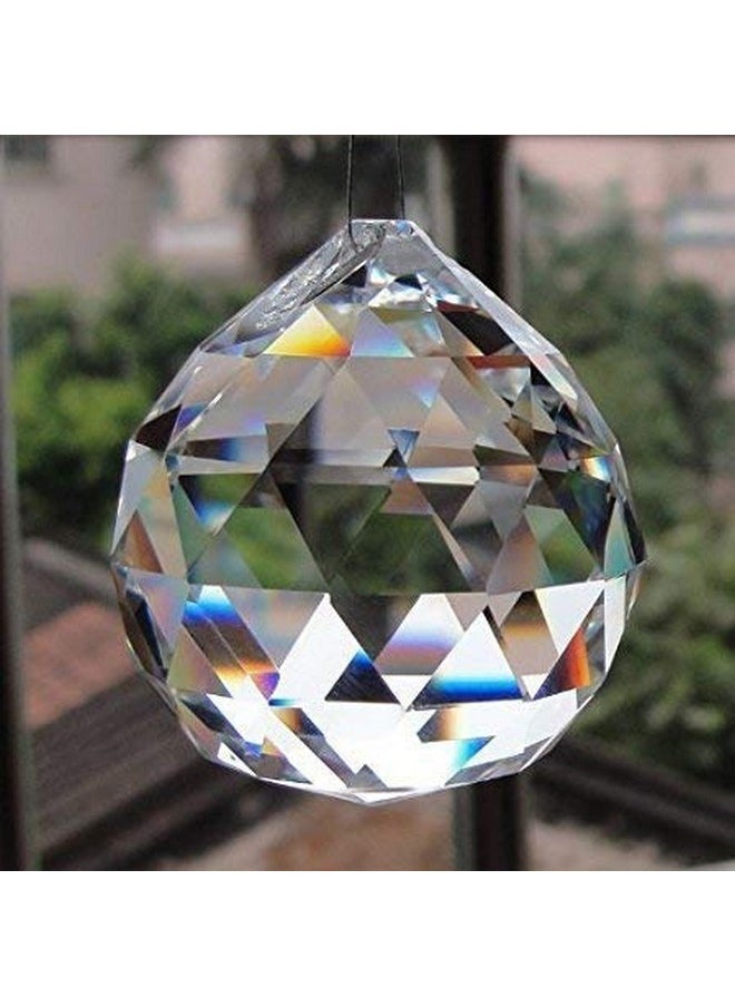 Discount4Product Glass Chandelier Prisms Pendants Balls Suncatchers Garland Beads Split Rings (30 Mm, 10 Piece, Clear)