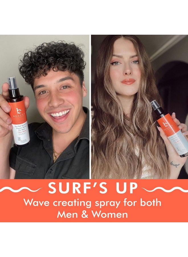 Beauty by Earth Sea Salt Spray for Hair - USA Made from Natural & Organic Ingredients, Texturing Spray for Men & Women, Hair Texture Spray for Fine Hair, Salt Water Spray