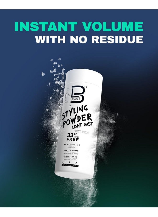 L3 Level 3 Light Hold Styling Powder - Natural Matte Hairstyle - Texturizing and Volumizing (30 Grams)