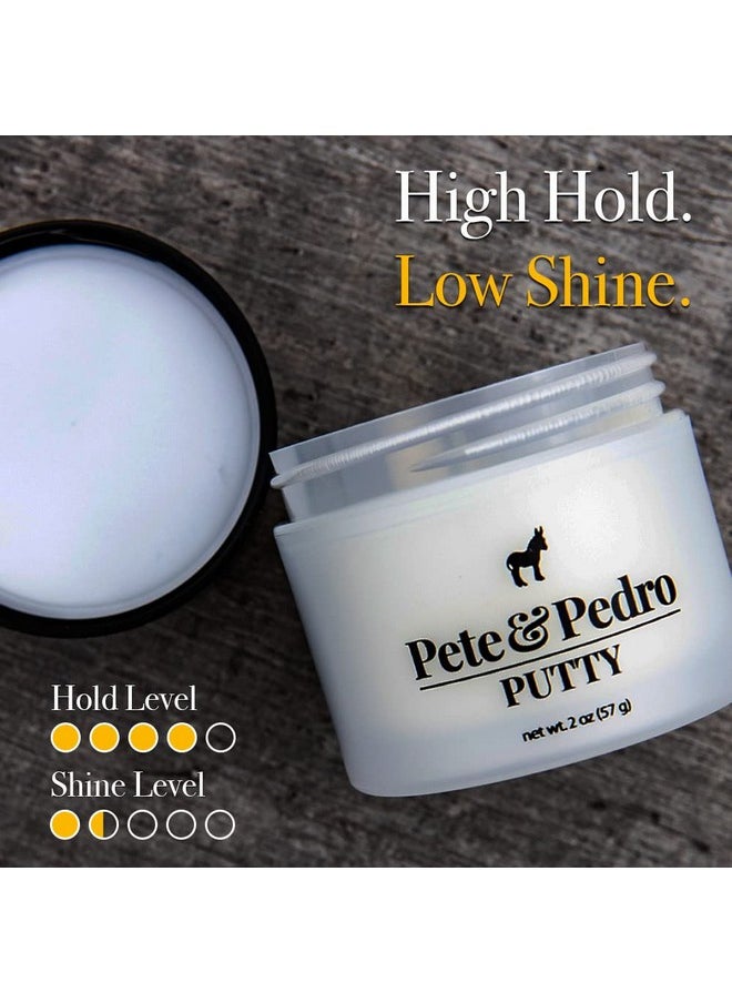 Pete & Pedro PUTTY - Hair Putty for Men | Strong Hold and Matte Finish, Low Shine Hair Clay | As Seen on Shark Tank, 4 oz.