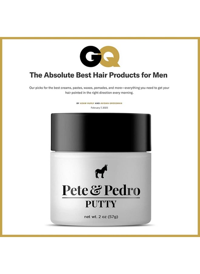 Pete & Pedro PUTTY - Hair Putty for Men | Strong Hold and Matte Finish, Low Shine Hair Clay | As Seen on Shark Tank, 4 oz.