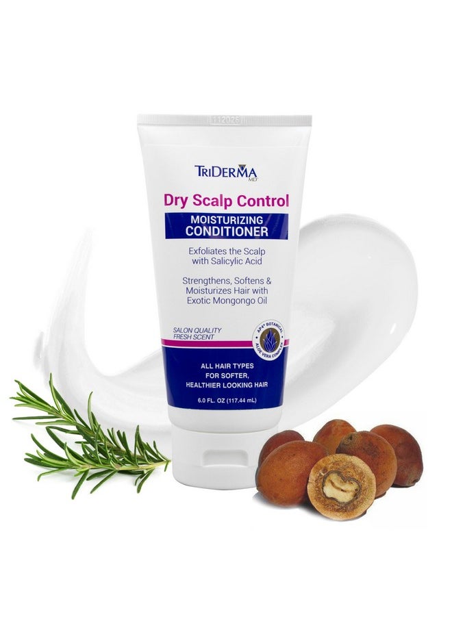 TriDerma Dry Scalp Control Deep Moisturizing Hair Conditioner - Salon Quality Treatment - Salicylic Acid, Exfoliates, Nourishes & Strengthens Hair - Exotic Mongongo & Rosemary Oil - 6 oz