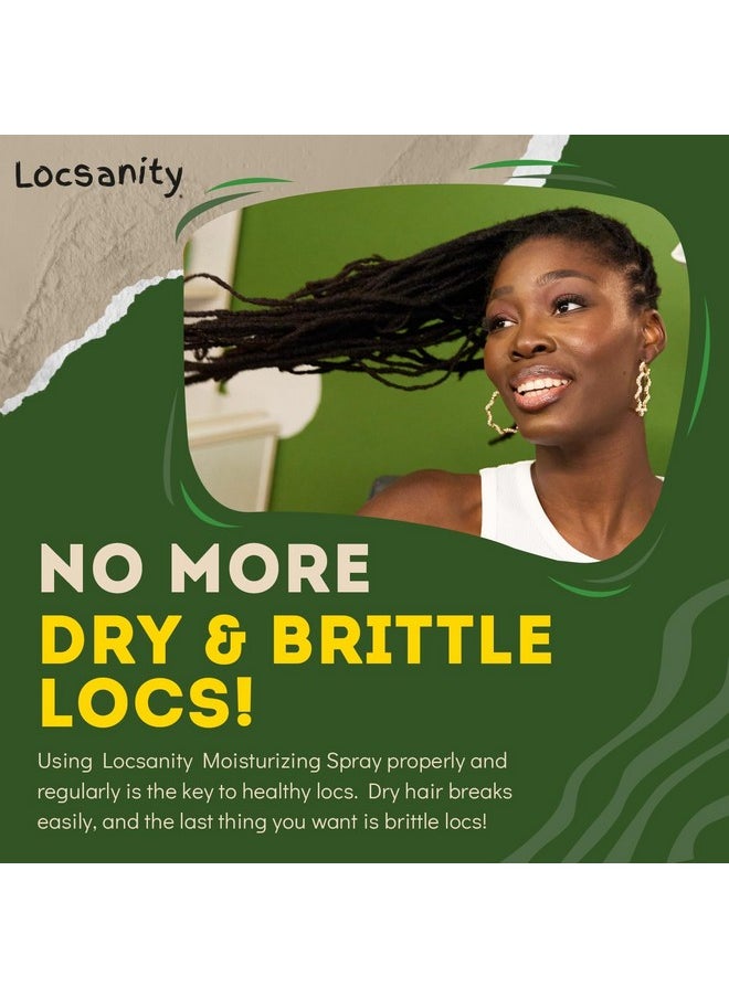 Locsanity Daily Moisturizing Rose Water and Peppermint Hair Scalp Refresher for Locs and Dreadlocks - Natural Loc Care and Maintenance (8oz)