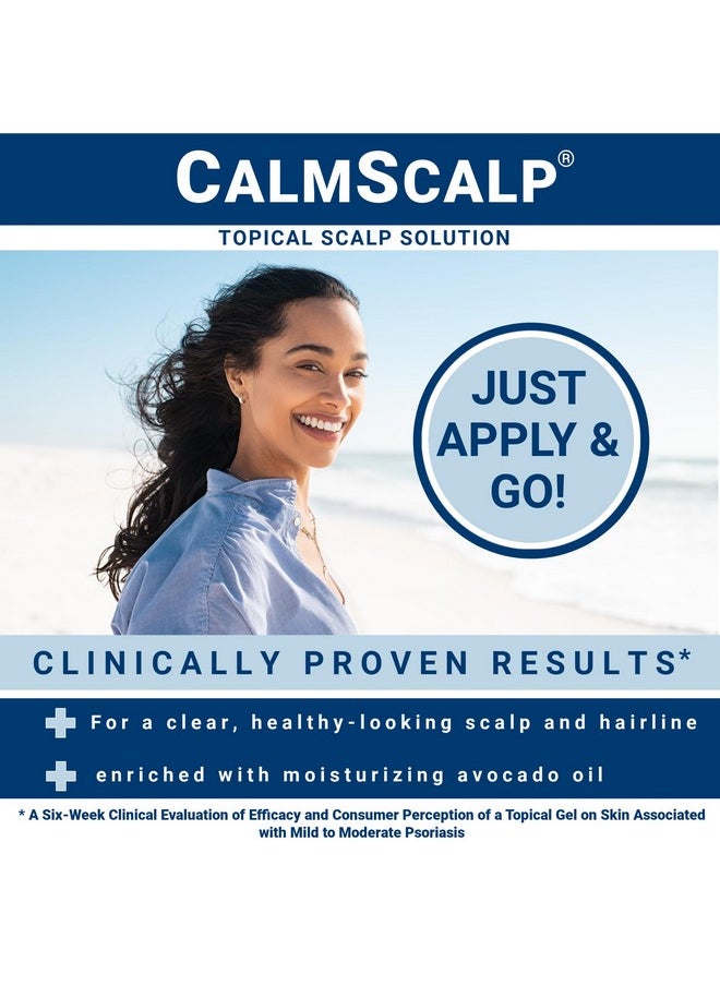 CalmScalp Topical Solution for Symptoms of Mild to Moderate Psoriasis | Irritated Scalp | Hairline Scales | Redness | Dry Scalp | Made in The USA | 4 oz.