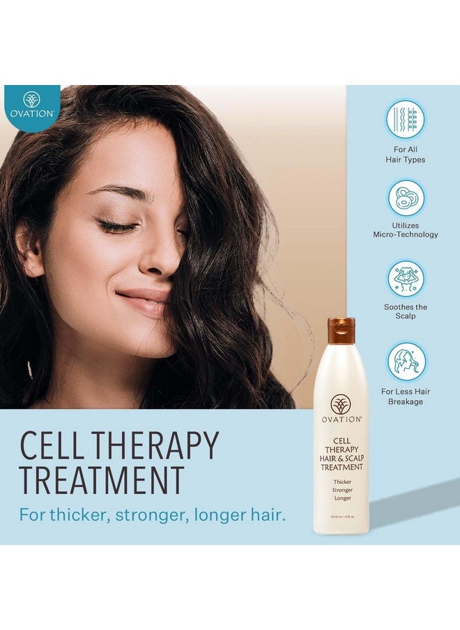 Ovation Hair Cell Therapy Hair Growth & Scalp Treatment for Men & Women - For All Hair Types, Helps Reduce Breakage & Split Ends - No Minoxidil, Sulfates, or Parabens - With Biotin, Vitamin B5, Aloe