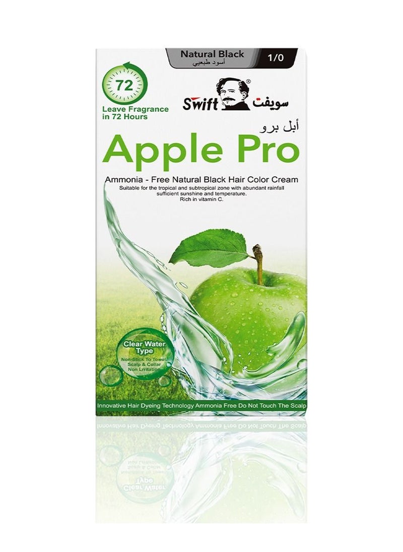 Apple Pro Ammonia free Hair Color Cream Natural Black 100mlx2