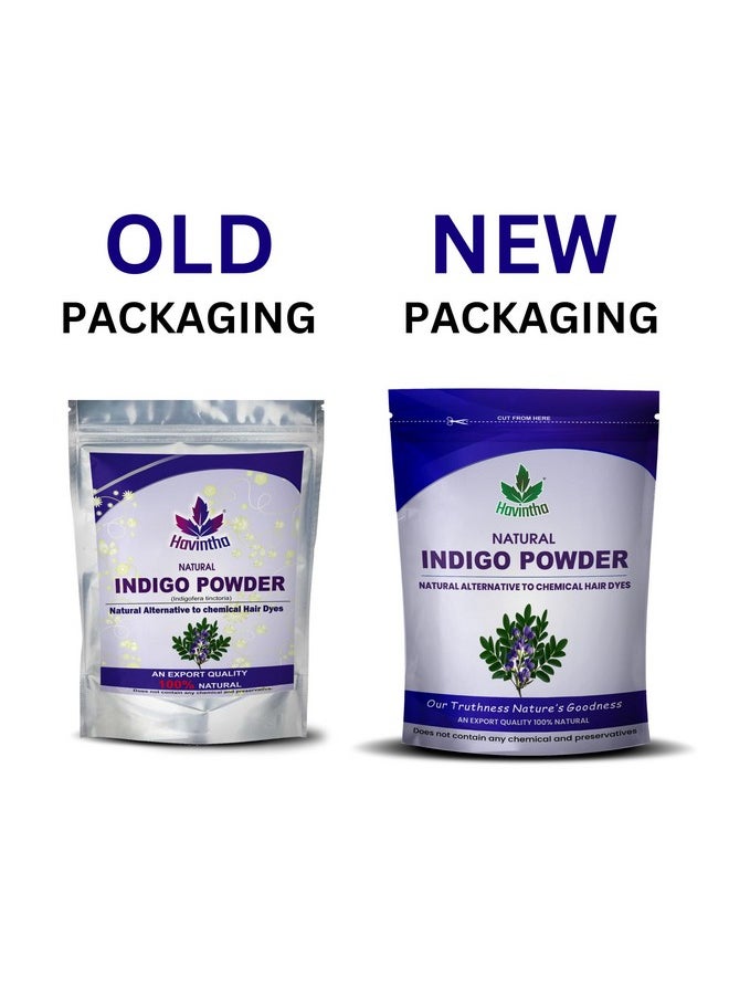 Havintha Indigo Powder For Black Hair | Herbal Indigo Leaf/Indigofera Tinctoria Powder, for Natural Hair Coloring | No Added Colour Or Preservatives 227g (Pack of 3)