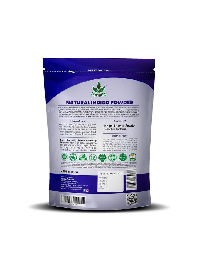 Havintha Indigo Powder For Black Hair | Herbal Indigo Leaf/Indigofera Tinctoria Powder, for Natural Hair Coloring | No Added Colour Or Preservatives 227g (Pack of 3)