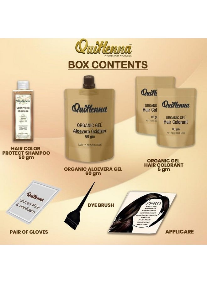 byPureNaturals QuikHenna Organic Hair Colour Gel 3G Coffee Brown - PPD & Ammonia Free Permanent Natural Hair Color, 100% Grey Coverage, Long Lasting Gel Colour for Men & Women, 120gm