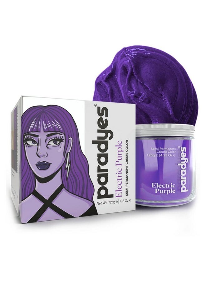 Paradyes Semi-permanent Electric Purple DIY Conditioner Based Hair Colour infused with Aloe-vera, Bhringaraj, Brahmi, Almonds & Amla 120 gm