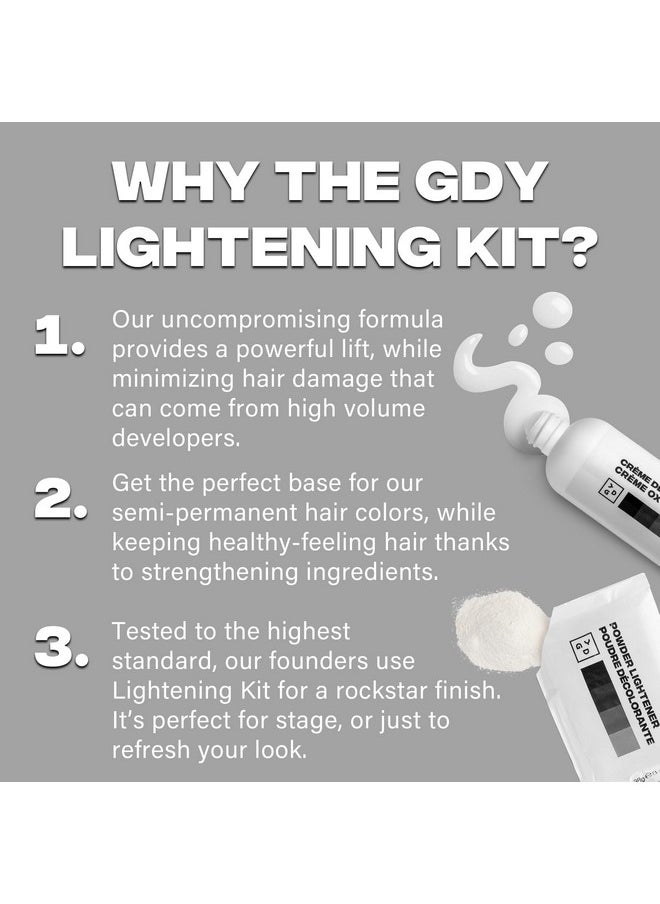 Good Dye Young Hair Lightener Kit (Streaks and Strands) with Dust Free Powder Lightener & 25 Volume Developer - Moisturizing Bleaching Kit - Vegan Hair Bleach (2 oz.)