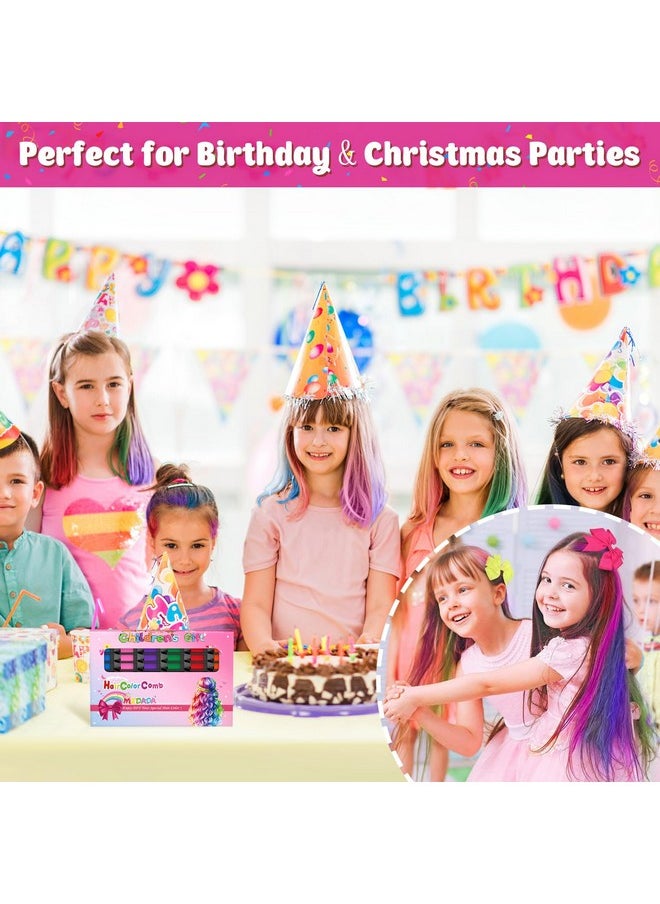 New Hair Chalk Comb Temporary Hair Color Dye for Girls Kids, Washable Hair Chalk for Girls Age 4 5 6 7 8 9 10-12 Birthday Christmas New Year Cosplay Hair DIY Party