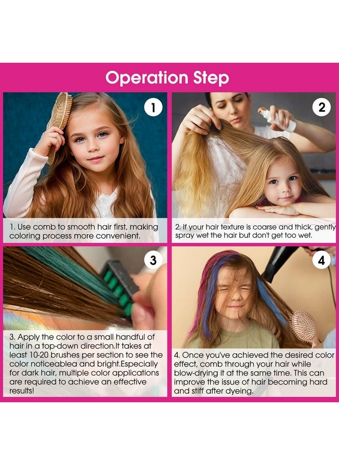 New Hair Chalk Comb Temporary Hair Color Dye for Girls Kids, Washable Hair Chalk for Girls Age 4 5 6 7 8 9 10-12 Birthday Christmas New Year Cosplay Hair DIY Party