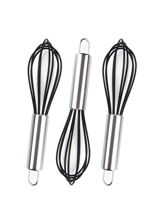 Hair Color Whisk - Set of 3 - Hair Color Mixer - Silicone with Stainless Steel Handle - Salon Hair Wisk - Color Whisk - Hair Whisk Color Mixer - Hair Dye Whisk - Color Wisk