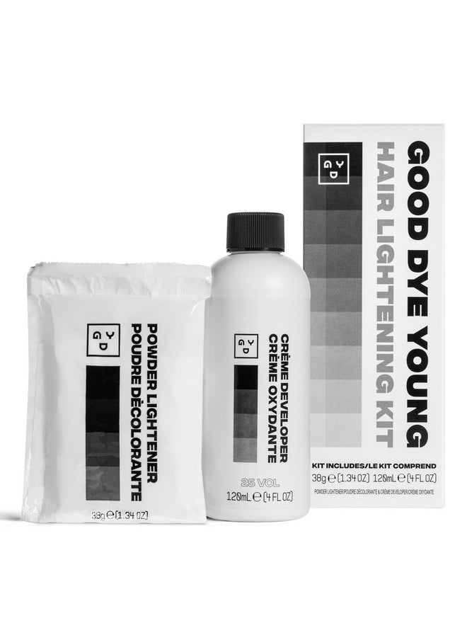Good Dye Young Hair Lightener Kit with Dust Free Powder Lightener and 25 Volume Developer - Moisturizing Bleaching Kit - Vegan Hair Bleach (4 oz.)