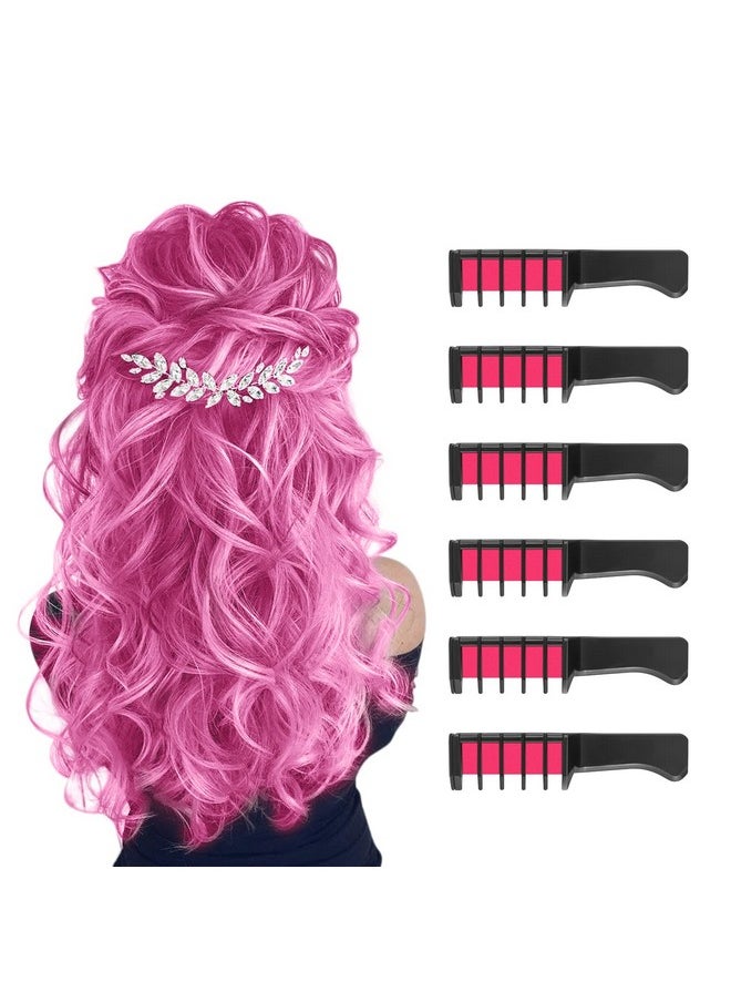 MSDADA Pink Hair Chalk - Temporary Bright Washable Hair Color Comb for Kids - Fluorescent