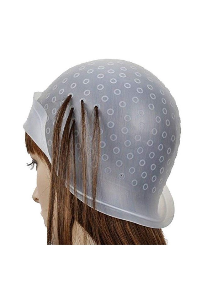 Reusable Silicone Hair Staining Cap Multicolor Hair Dyeing Cap with Metal Hooks