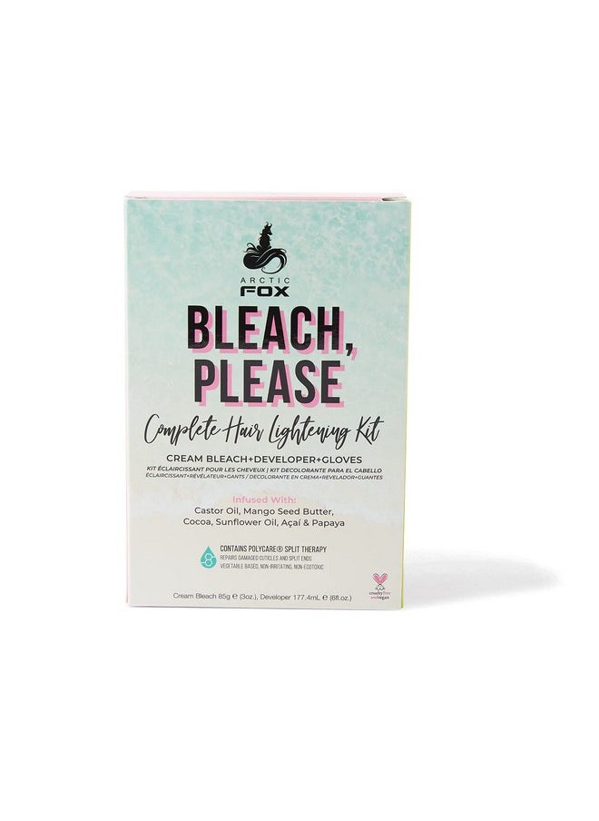 ARCTIC FOX Bleach Please Hair Lightening Kit Cream Bleach, 35 Volume Developer And Latex Free Gloves Infused With Acai, Cocoa, Sunflower Oil & Papaya! Vegan And Cruelty Free
